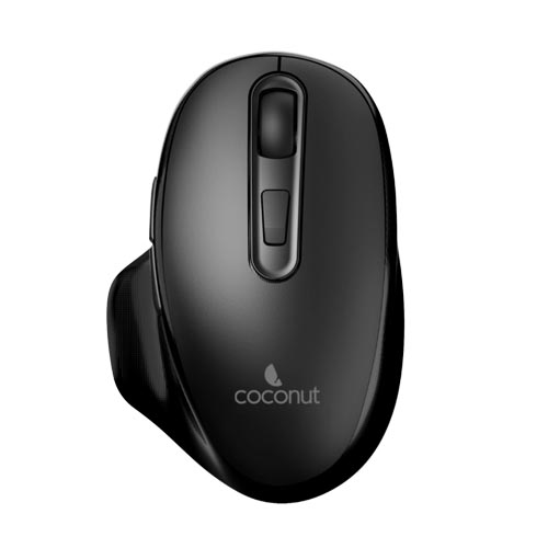 Coconut WM28 Prism Ergonomic Wireless Mouse with Thumb Rest, 6 Buttons