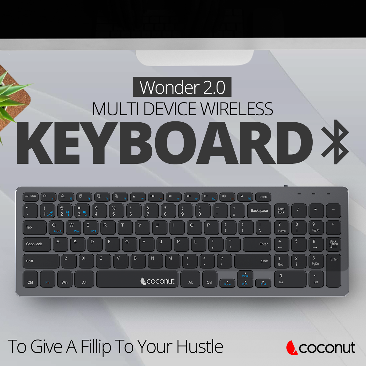 Cooconut Wonder 2.0 Multi Device Wireless Keyboard
