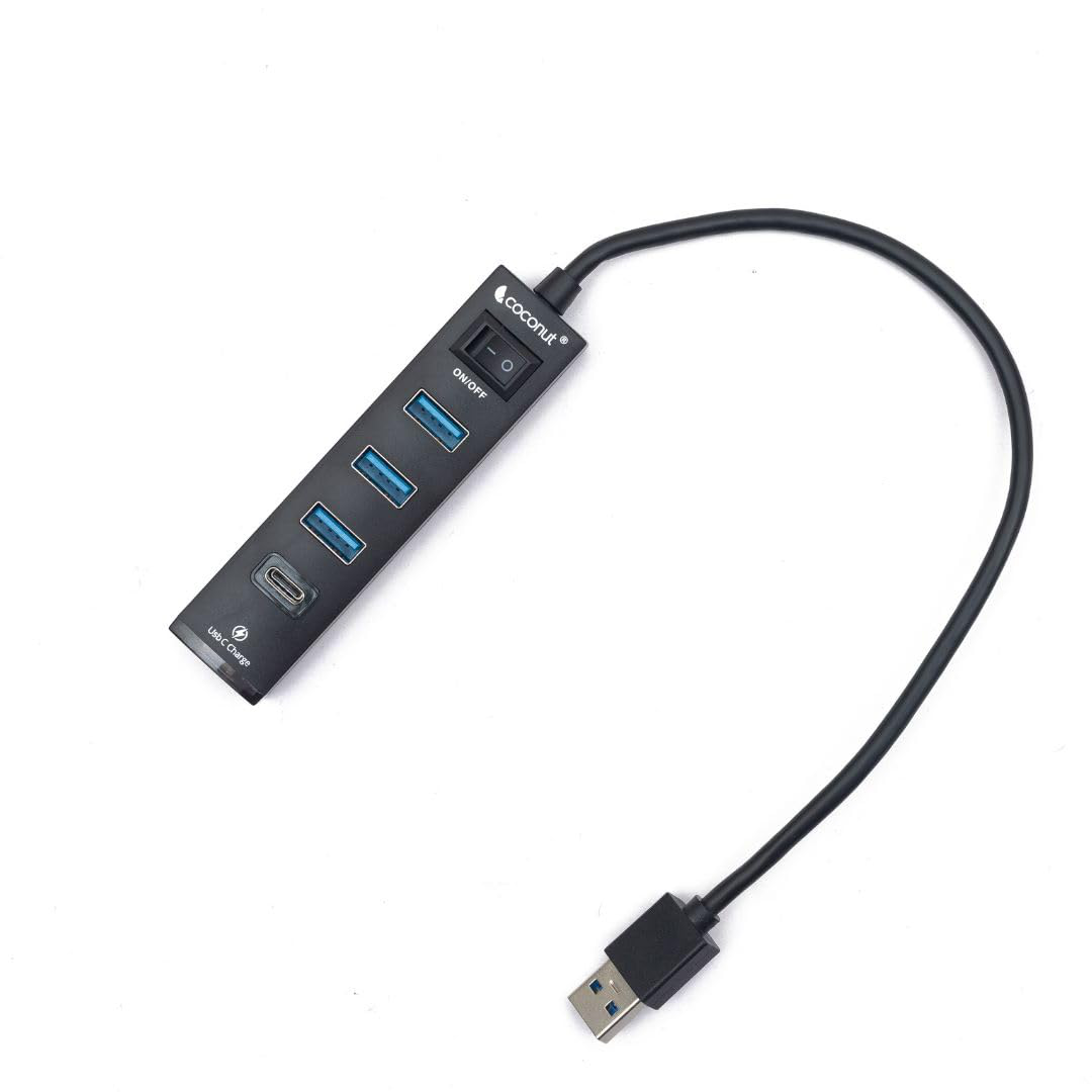 Coconut UH14 Jupiter 4 Port USB Hub + Type C Charger