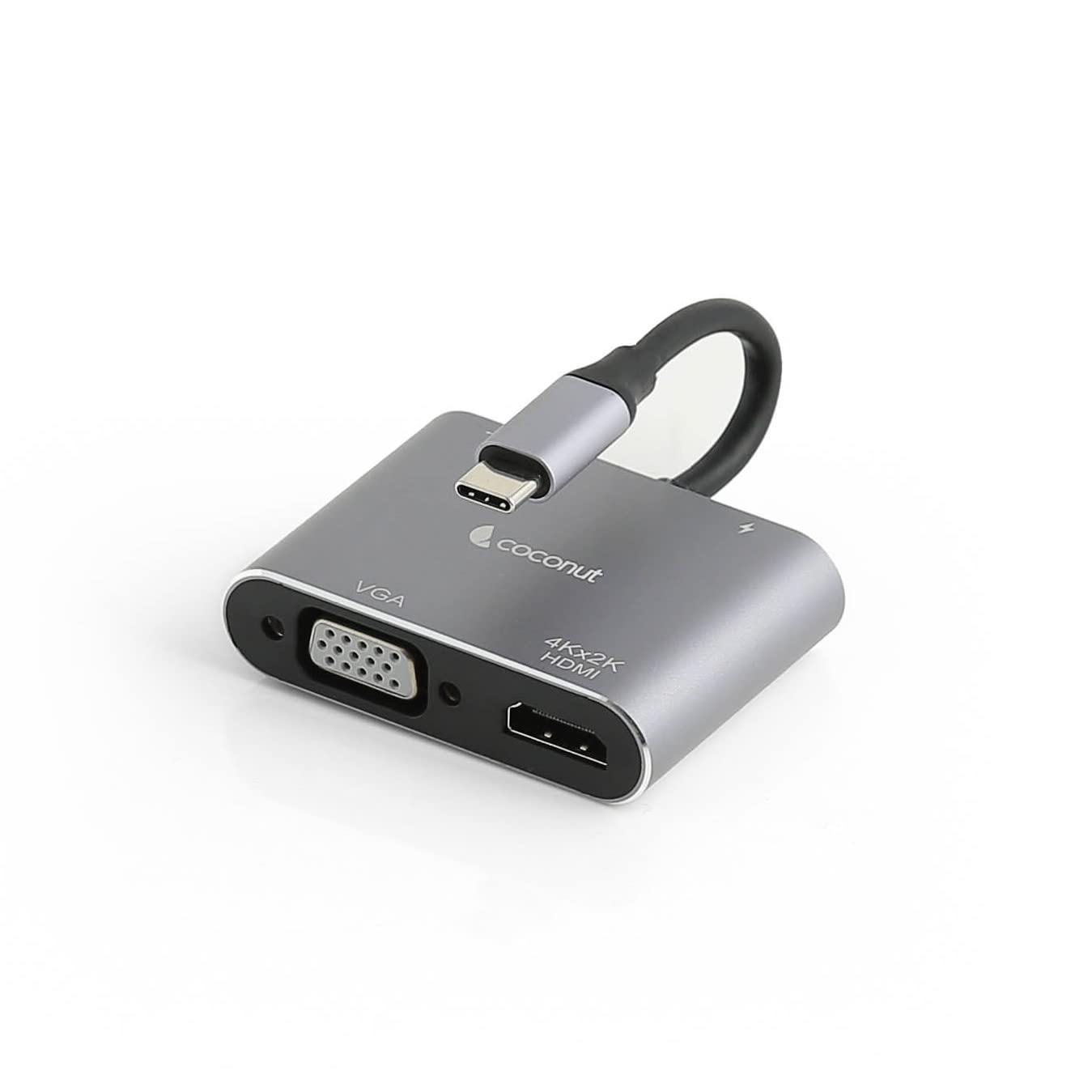 Coconut USB C to HDMI Adapter 4 in 1 USB C HUB with 4K HDMI, VGA,Type C & USB 3.