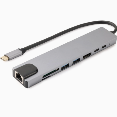Coconut Type C to HDMI +SD+TF+3*USB+2*PD 8 in 1