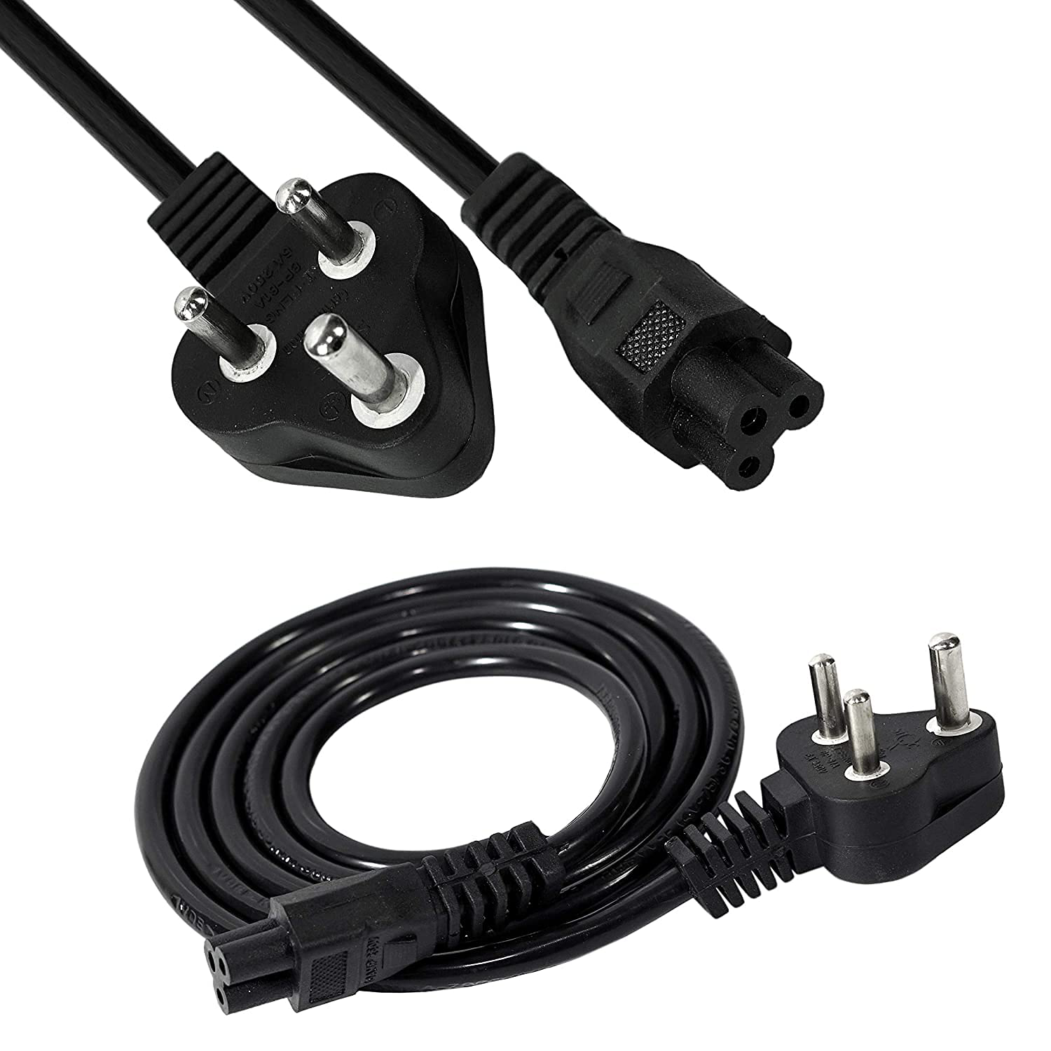 Realbyte 1.8M Black 3 Pin Laptop Power Cable 18AWG Universal Replacement for Lap