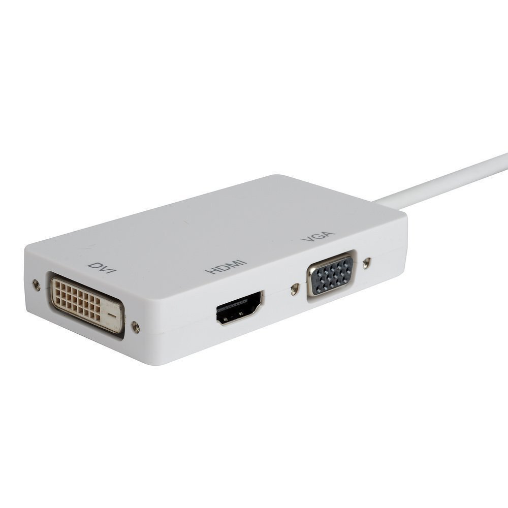 Raybeat Mini Displayport To Hdmi/Vga/Dvi Male To Female 3 In 1 Adapter