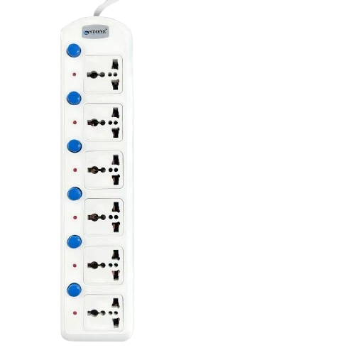 Stone 10A White ST3006 2m Power Socket Spike Stripe